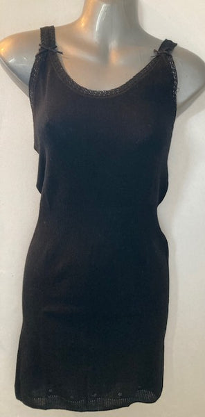 French Neck Vest, Black
