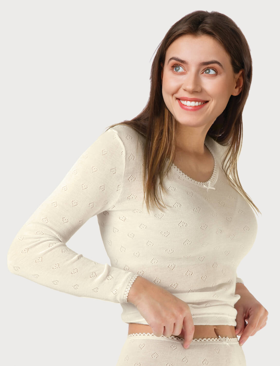 Long Sleeve Spencer, Wool Thermal Underwear for Women